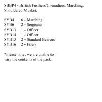 SBBP4 British Fusiliers/Grenadiers, Shouldered Muskets (24 Figures)