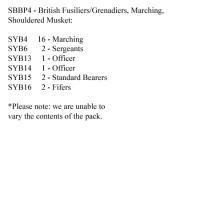 SBBP4 British Fusiliers/Grenadiers, Shouldered Muskets (24 Figures)