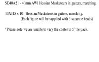 SD40A21 AWI Hessian Musketeers In Gaiters, Marching (10 Figures) (40mm)