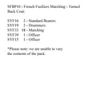 SFBP10 French (Turned Back Coat) Fusilers Marching (24 Figures)