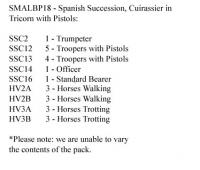 SMALBP18 Spanish Succession Cuirassiers In Tricorns, With Pistols (12 Mounted Figures)