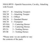 SMALBP19 Spanish Succession Cavalry Attacking With Sword (12 Mounted Figures)