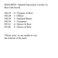 SMALBP24 Spanish Succession Cavalry At Rest With Sword (12 Mounted Figures)