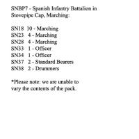 SNBP7 Spanish Infantry Battalion, In Stovepipe Cap, Marching (24 Figures)