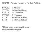 SPBP22 Prussian Hussars In Fur Hat, At Rest (12 Mounted Figures)