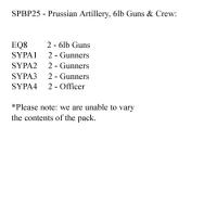 SPBP25 Prussian Artillery Pack (2 x 6lb Guns And 8 Crew)
