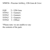 SPBP26 Prussian Artillery Pack (2 x 12lb Guns And 8 Crew)
