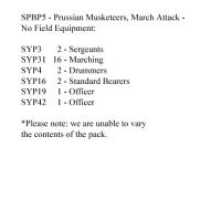 SPBP5 Prussian Musketeers, March Attack, No Field Equipment (24 Figures)
