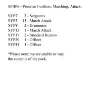 SPBP6 Prussian Fusiliers, March Attack (24 Figures)