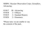 SRBP6 Russian Observation Corp's Grenadiers Advancing (24 Figures)
