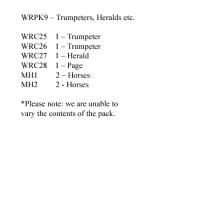 WRPK9 2 Trumpeters, 1 Herald, 1 Page & 4 Horses (4 Mounted Figures)