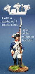40A115 Hessian Musketeer In Gaiters, Marching (1 figure) (40mm)