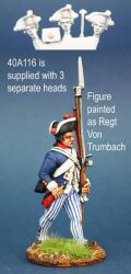 40A116 Hessian Musketeer In Overalls, Marching (1 figure) (40mm)