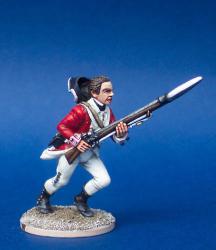 40A12 British Battalion Company - Attacking, Musket At Porte, Hat Falling Off (1 figure) (40mm)