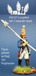 40A127 Hessian Grenadier Sergent In Gaiters, Marching (1 figure) (40mm)