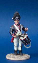 40A13 British Battalion Company Command - Drummer Standing, Playing Drum (1 figure) (40mm)