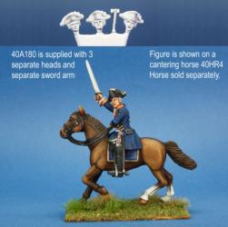 40A180 Hessian General - General/Senior Officer, Separate Sword Arm, Coat With Lapels (1 figure) (40mm)