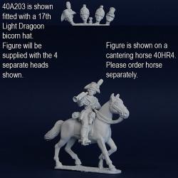 40A203 AWI British Light Dragoon (Suitable For 16th/17th Regiments) - Trumpeter (Separate Heads) (1 figure) (40mm)