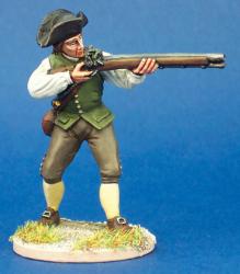 40A46 Militiaman In Waistcoat, Standing Firing, Tricorn (1 figure) (40mm)