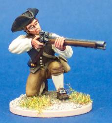40A54 Militiaman In Waistcoat, Kneeling Firing, Tricorn (1 figure) (40mm)
