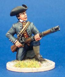 40A56 Militiaman In Coat, Kneeling Ready To Fire, Tricorn (1 figure) (40mm)