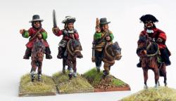 9YWBG001 9 Years War Army Generals and Staff (4 mounted figures)