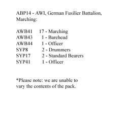 ABP14 German Fusiliers Marching (24 Figures)