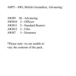 ABP5 British Grenadiers Advancing Battalion Pack (24 Figures)