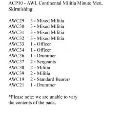 ACP10 Continental Militia/Minutemen Skirmishing (24 Figures)