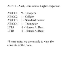 ACP11 Continental Light Dragoons (12 Mounted Figures)