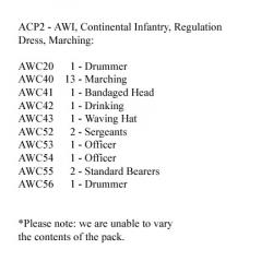 ACP2 Continental Infantry Regulation Dress, Marching (24 Figures)