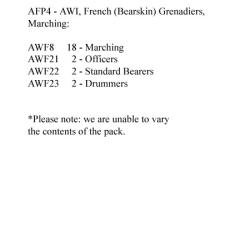 AFP4 French Grenadiers, Bearskin, Marching (24 Figures)