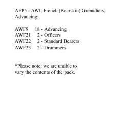 AFP5 French Grenadiers, Bearskin, Advancing (24 Figures)