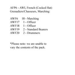 AFP6 French Grenadiers/Chasseurs, Cocked Hat, Marching (24 Figures)