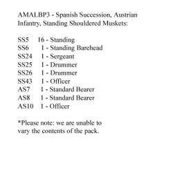 AMALBP3 Austrian Musketeers Standing Shouldered Muskets (24 Figures)