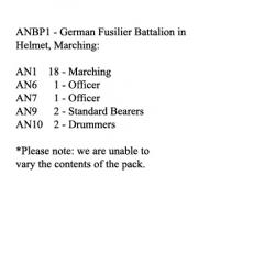 ANBP1 German Fusilier Battalion In Helmet, Marching (24 Figures)