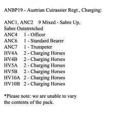 ANBP19 Austrian Cuirassier Regiment, Charging (12 Mounted Figures)