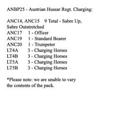 ANBP25 Austrian Hussar Regiment, Charging (12 Mounted Figures)