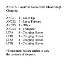 ANBP27 Austrian Uhlans Regiment, Charging (12 Mounted Figures)