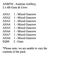 ANBP36 Austrian 2 x 6lb Field Gun And Crew