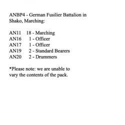 ANBP4 German Fusilier Battalion In Shako, Marching (24 Figures)