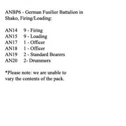 ANBP6 German Fusilier Battalion In Shako, Firing / Loading (24 Figures)