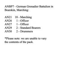 ANBP7 German Grenadier Battalion In Bearskin, Marching (24 Figures)