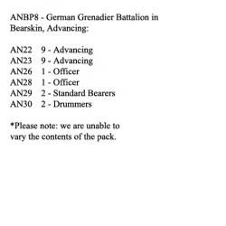 ANBP8 German Grenadier Battalion In Bearskin, Advancing (24 Figures)