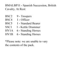 BMALBP11 British Regiment Of Horse At Rest With Sword (12 Mounted Figures)