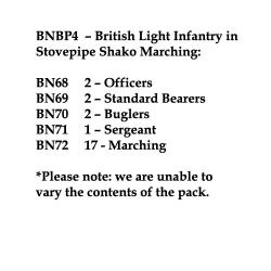 BNBP4 British Light Infantry Battalion, Stovepipe Shako, Marching (24 Figures)