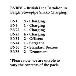 BNBP8 British Line Battalion, Belgic Shako, Charging (24 Figures)