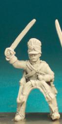 BNC36 2nd Dragoon (Scots Greys) Post -1812 Oilskin Covered Bearskin - Trooper, Sword Up (1 Figure)