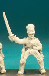 BNC37 2nd Dragoon (Scots Greys) Post -1812 Oilskin Covered Bearskin - Trooper, Sword Outstretched (1 Figure)