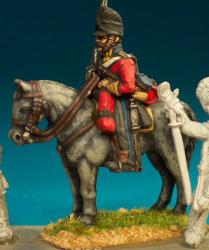 BNC38 2nd Dragoon (Scots Greys) Post -1812 Oilskin Covered Bearskin - Trooper, Sword At Rest (1 Figure)